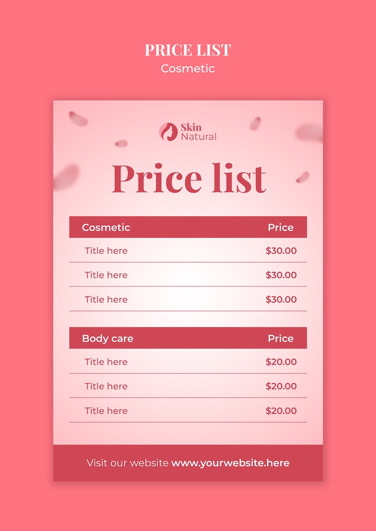 Gratis PSD ontwerp van een cosmetisch sjabloon
