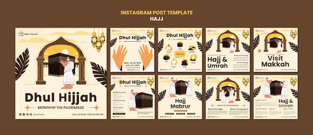 Gratis PSD ontwerp van een hajj-sjabloon