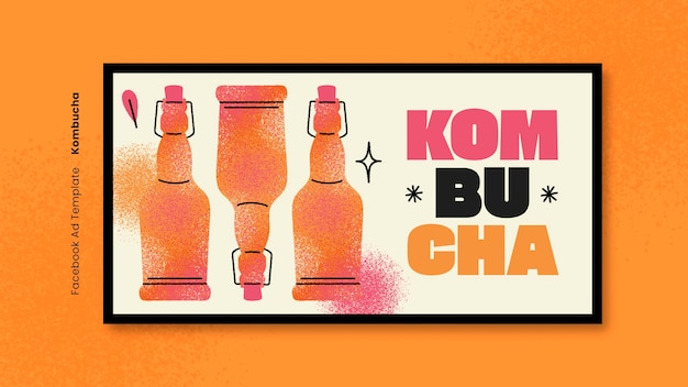 Gratis PSD ontwerp van een kombucha-sjabloon