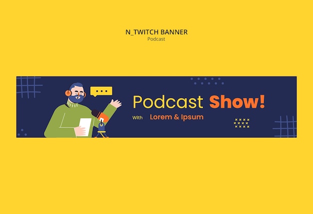 Gratis PSD ontwerp van een podcastsjabloon