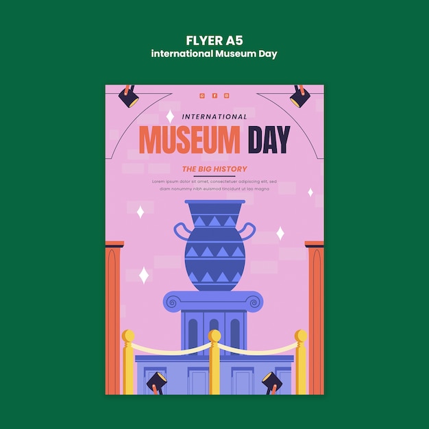 Gratis PSD ontwerp van een sjabloon voor de internationale museumdag