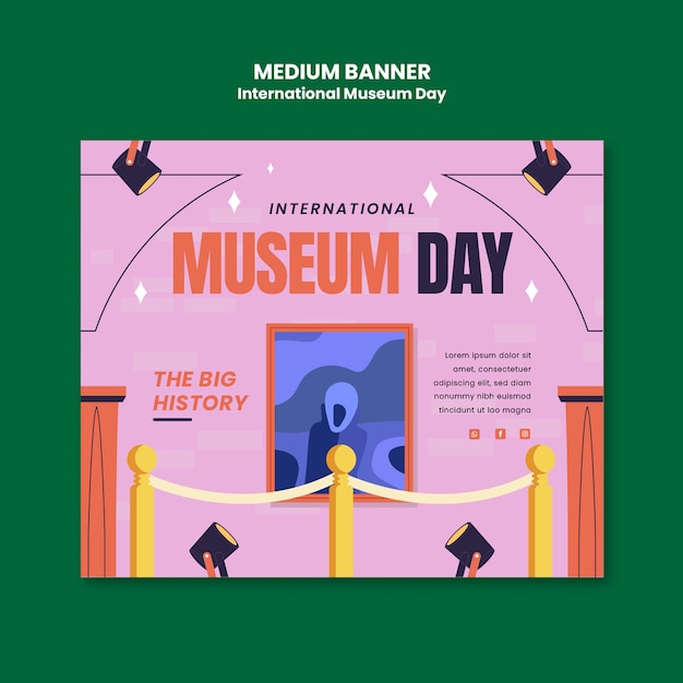 Gratis PSD ontwerp van een sjabloon voor de internationale museumdag