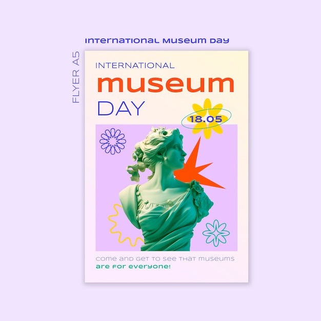 Gratis PSD ontwerp van een sjabloon voor de internationale museumdag