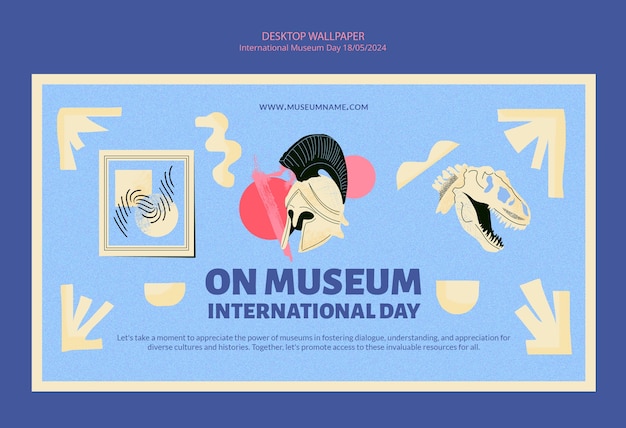 Gratis PSD ontwerp van een sjabloon voor de internationale museumdag