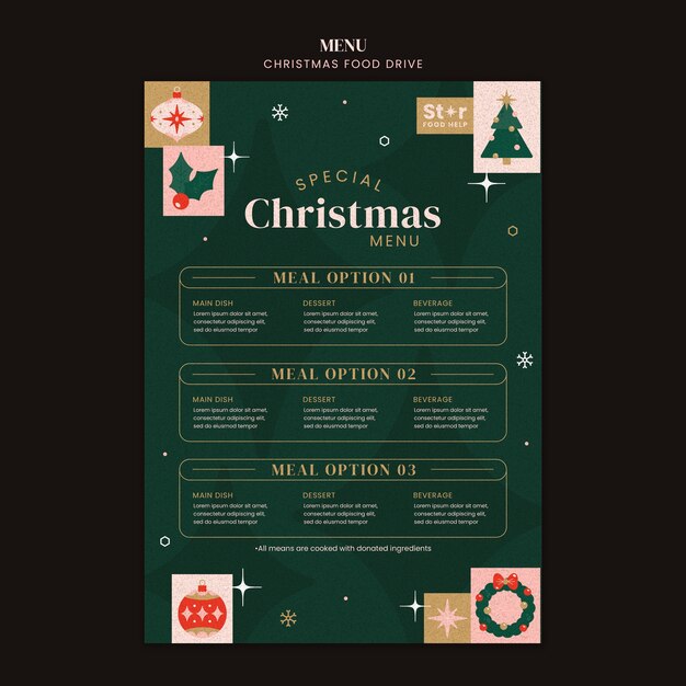 Ontwerp van een sjabloon voor de kerstvoedselcampagne