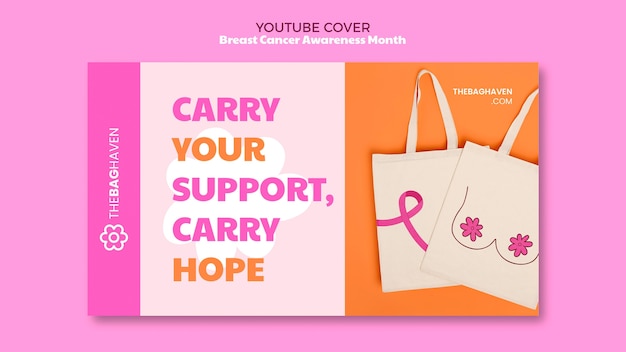 Gratis PSD ontwerp van een sjabloon voor de maand van bewustwording over borstkanker
