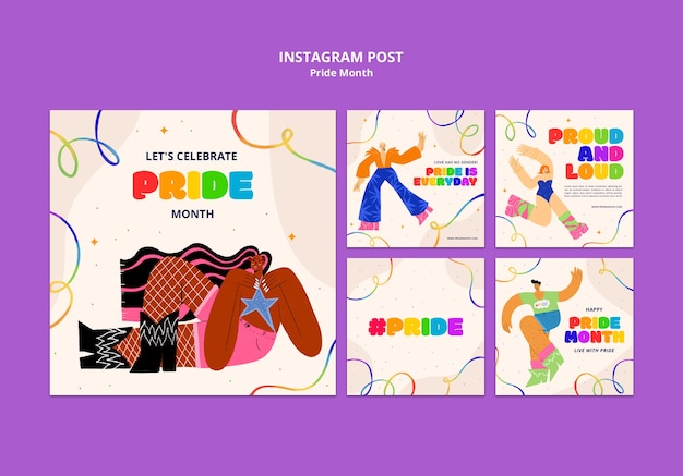 Gratis PSD ontwerp van een sjabloon voor de pride-maand