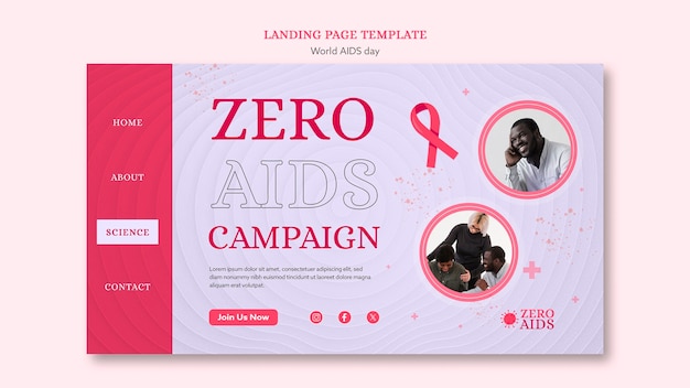 Gratis PSD ontwerp van een sjabloon voor de wereld aids dag