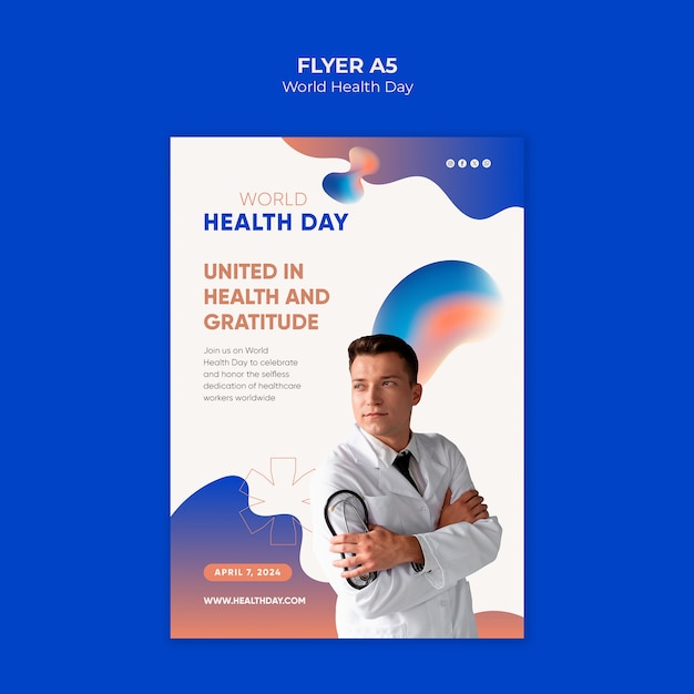 Gratis PSD ontwerp van een sjabloon voor de wereldgezondheidsdag
