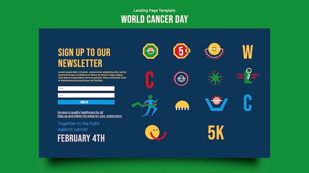 Ontwerp van een sjabloon voor de wereldkankerdag