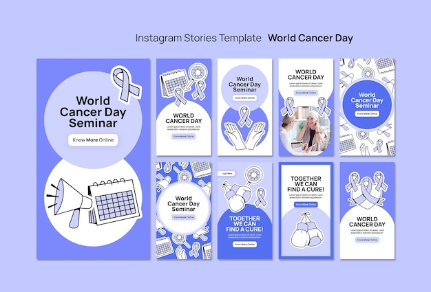 Gratis PSD ontwerp van een sjabloon voor de wereldkankerdag