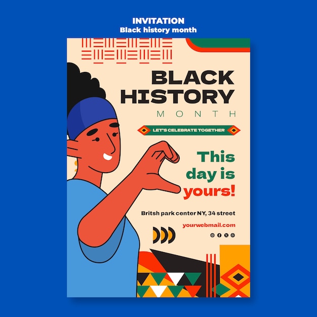 Gratis PSD ontwerp van een sjabloon voor de zwarte geschiedenismaand