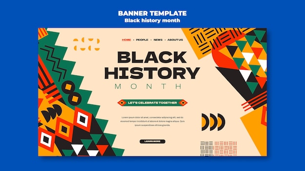 Gratis PSD ontwerp van een sjabloon voor de zwarte geschiedenismaand