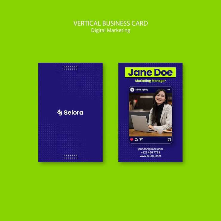 Gratis PSD ontwerp van een sjabloon voor digitale marketing visitekaartjes