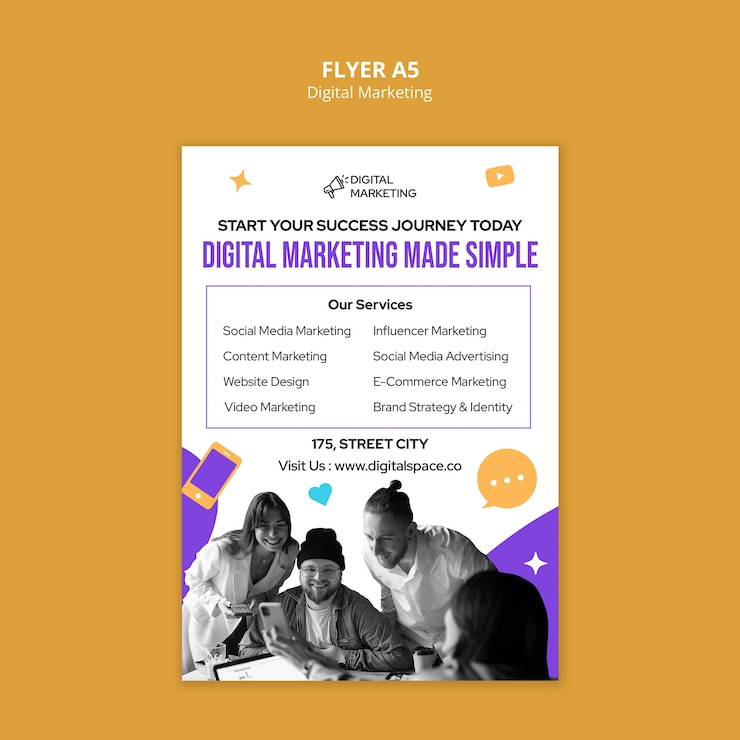 Gratis PSD ontwerp van een sjabloon voor digitale marketing