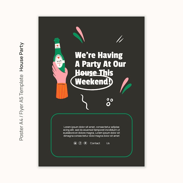 Gratis PSD ontwerp van een sjabloon voor een feestje