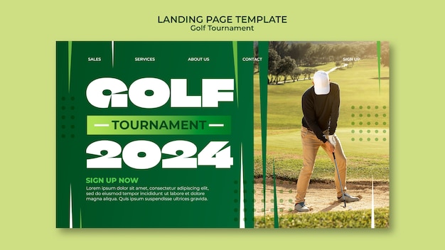 Gratis PSD ontwerp van een sjabloon voor een golftoernooi