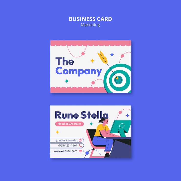 Gratis PSD ontwerp van een sjabloon voor een marketingbusinesskaart
