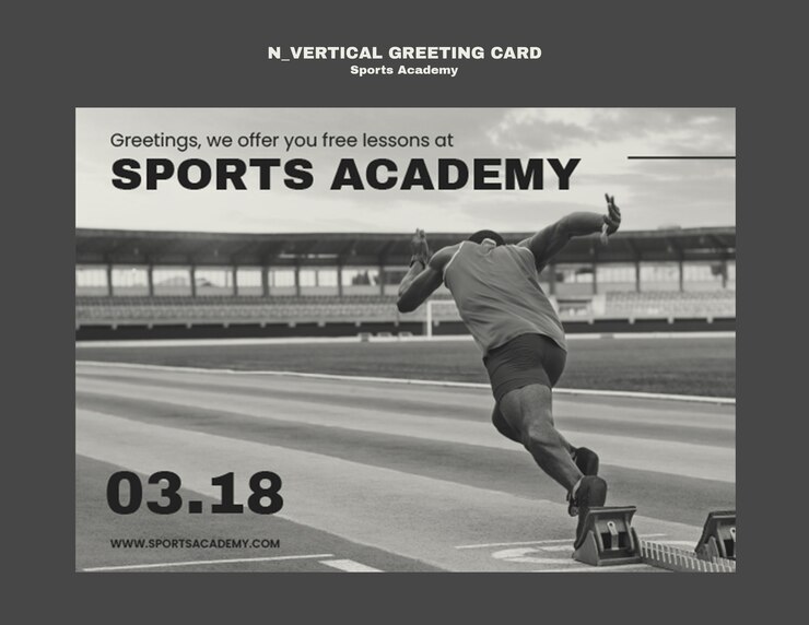 Gratis PSD ontwerp van een sjabloon voor een sportacademie