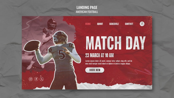 Gratis PSD ontwerp van een sjabloon voor het american football kampioenschap