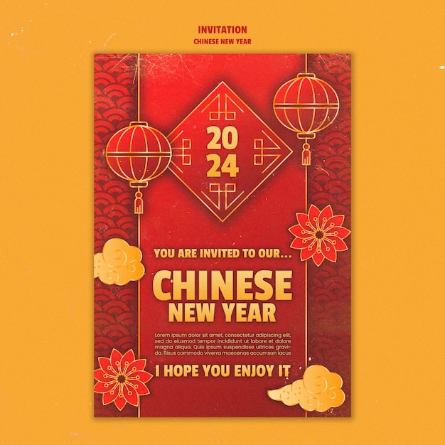 Ontwerp van een sjabloon voor het Chinese Nieuwjaar