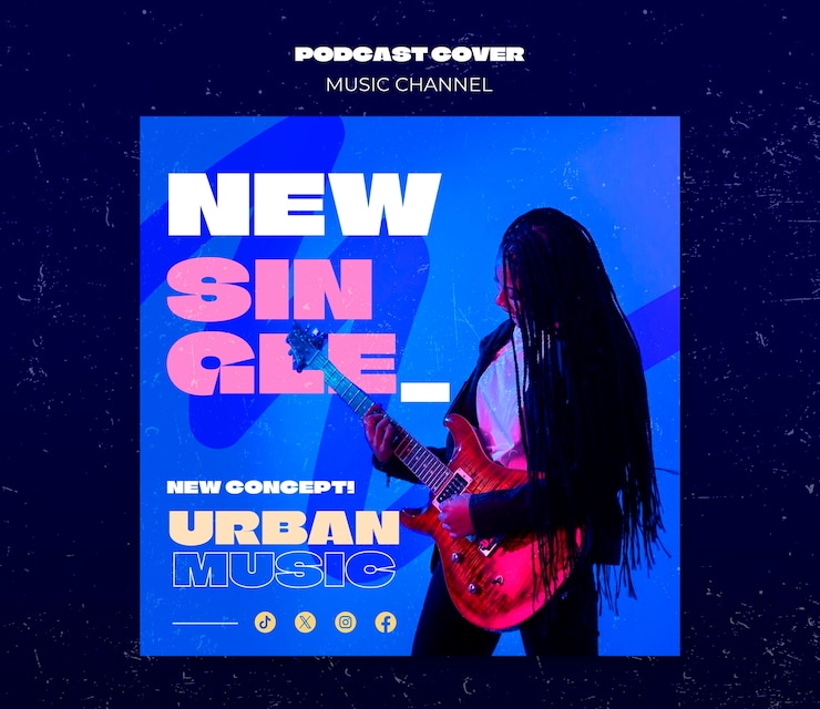 Gratis PSD ontwerp van een sjabloon voor muziekkanalen