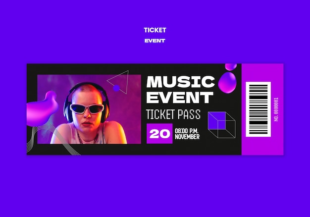Ontwerp van een sjabloon voor tickets voor muziekevenementen