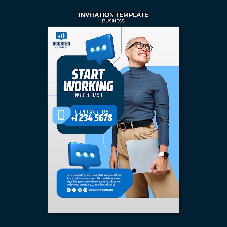 Gratis PSD ontwerp van een sjabloon voor zakelijke posters