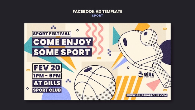 Gratis PSD ontwerp van een sportsjabloon