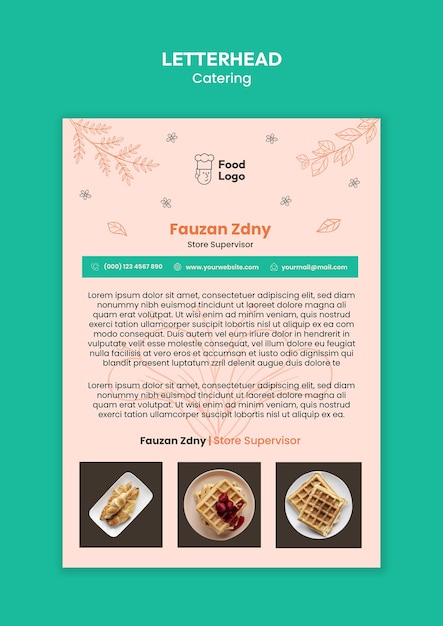 Gratis PSD ontwerp van een template voor catering