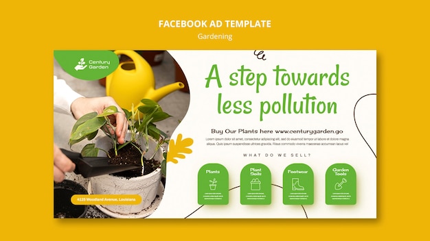 Ontwerp van facebook-advertentiesjabloon voor tuinieren