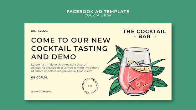 Gratis PSD ontwerp van het sjabloon van de cocktailbar