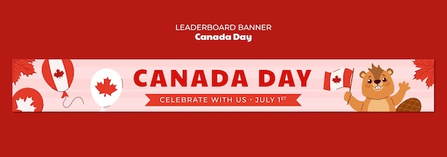 Gratis PSD ontwerp van het sjabloon voor canada day