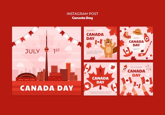 Gratis PSD ontwerp van het sjabloon voor canada day