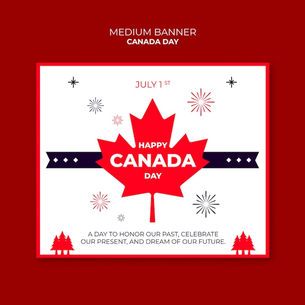 Gratis PSD ontwerp van het sjabloon voor canada day