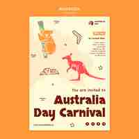 Gratis PSD ontwerp van het sjabloon voor de australische dag