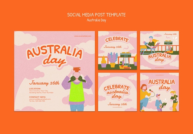 Ontwerp van het sjabloon voor de australische dag