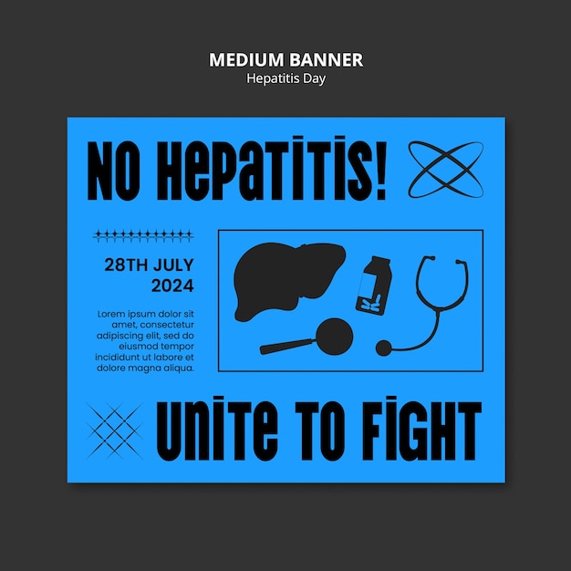 Gratis PSD ontwerp van het sjabloon voor de dag van de hepatitis