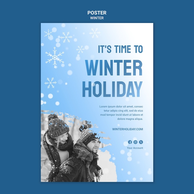 Gratis PSD ontwerp van het wintermodel