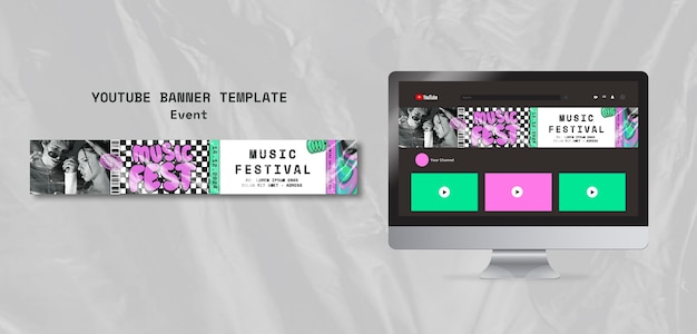 Gratis PSD ontwerp van sjablonen voor muziekfestivals