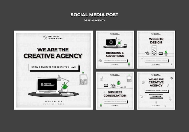 Gratis PSD ontwerpbureau op sociale media