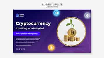 Gratis PSD ontwerpsjabloon voor cryptocurrency-banner