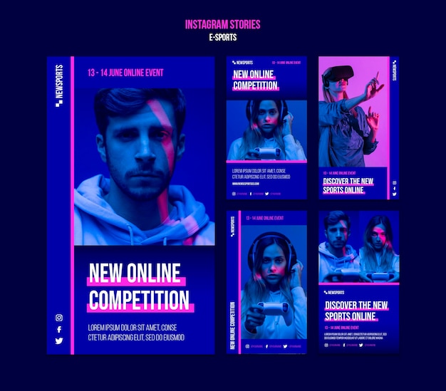 Gratis PSD ontwerpsjabloon voor e-sports insta-verhaal