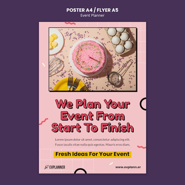 Gratis PSD ontwerpsjabloon voor flyer voor evenementenplanner