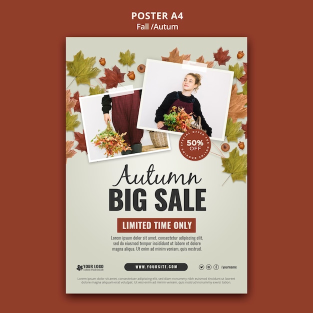 Gratis PSD ontwerpsjabloon voor herfstposters