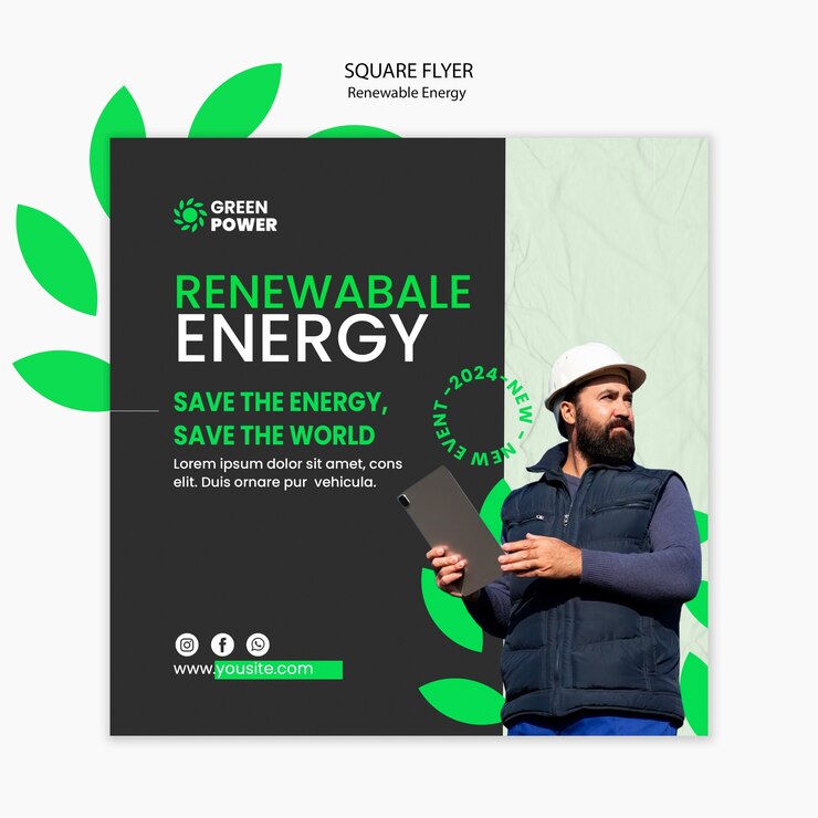 Gratis PSD ontwerpsjabloon voor hernieuwbare energie