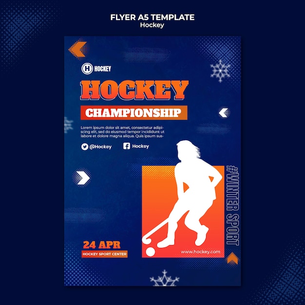 Ontwerpsjabloon voor hockeysportflyer