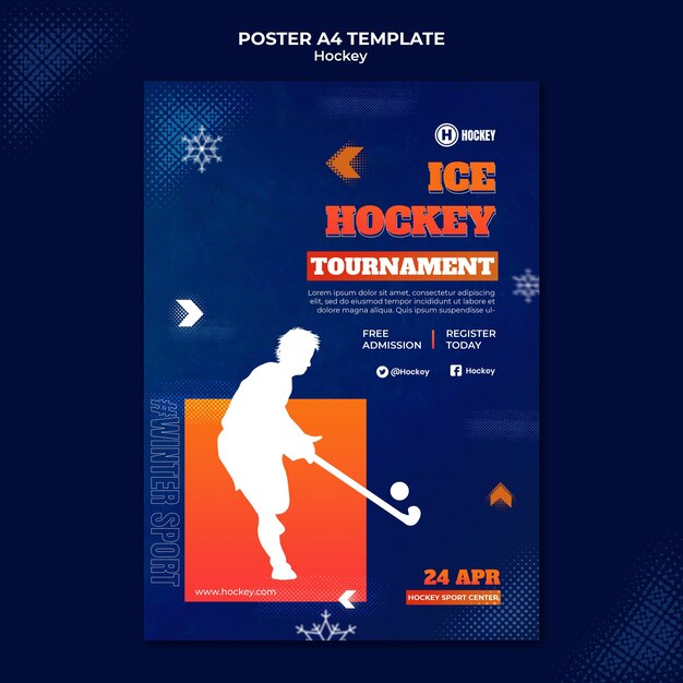 Ontwerpsjabloon voor hockeysportposters