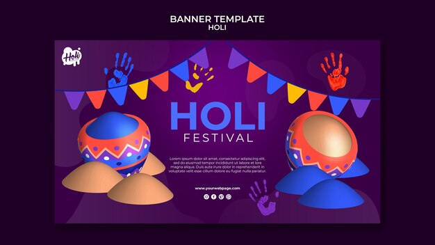 Gratis PSD ontwerpsjabloon voor holifestival met kleurovergang