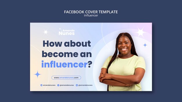 Gratis PSD ontwerpsjabloon voor influencer facebook-omslag